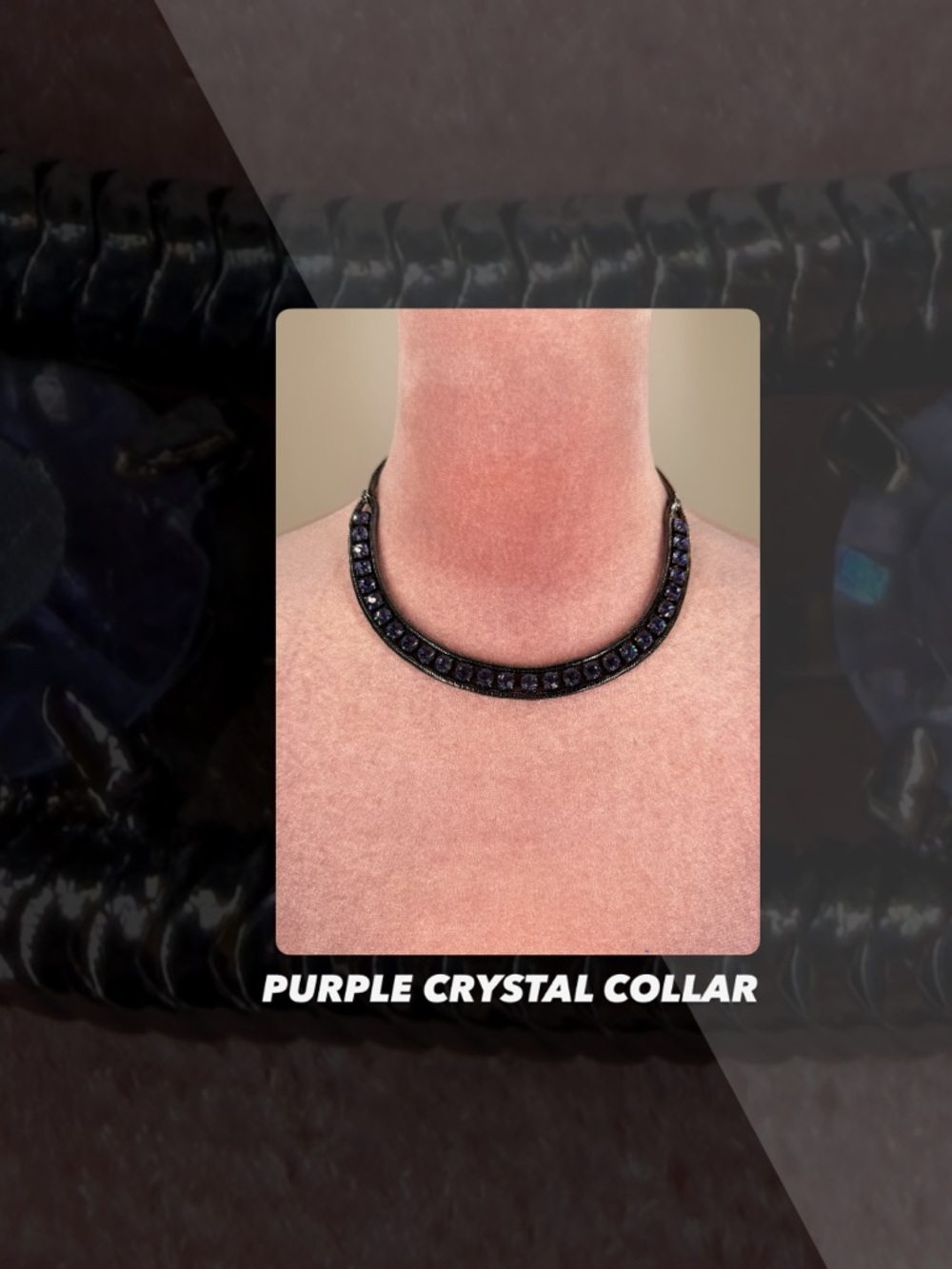 EUC Purple Crystal Collar Necklace